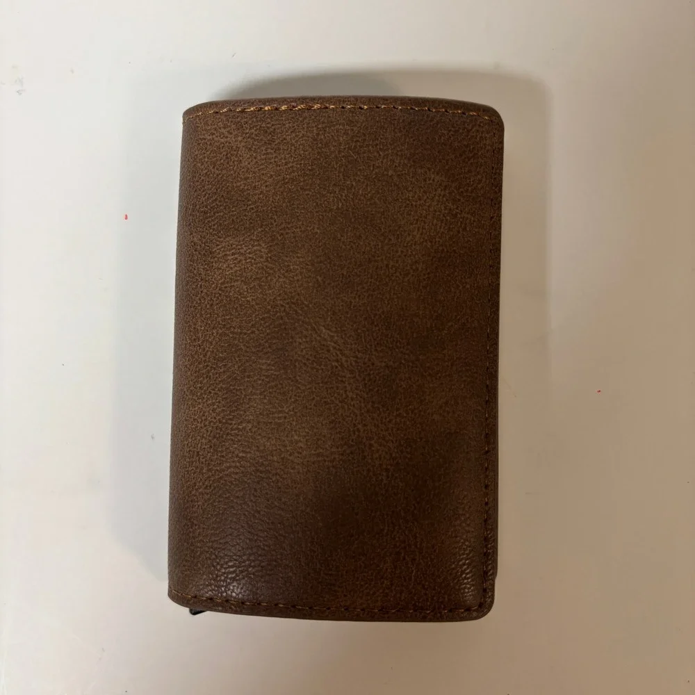 SIMPL Toggl Coffee Leather Pop Up Card Holder Minimalist Wallet